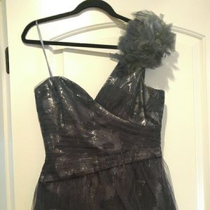 BCBG Navy Blue Metallic Cocktail Dress